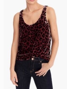 J. Crew Always Burgundy Velvet Tank Top